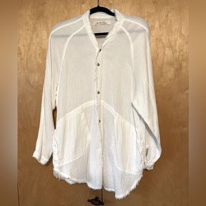 We The Free Summer Daydream Oversized Gauzy White Top Size XS